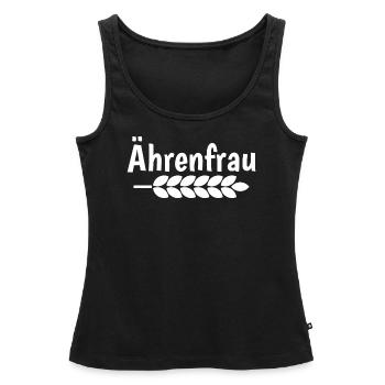 Ährenfrau – Ehrenfrau mit Ähre - Frauen Premium Organic Tank Top - Schwarz - Vorne - AI Model Female 172 light (172cm)