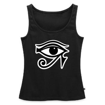 Symbole de l’œil d’Horus en Égypte - Débardeur bio Premium Femme - noir - Devant - AI Model Female 172 light (172cm)