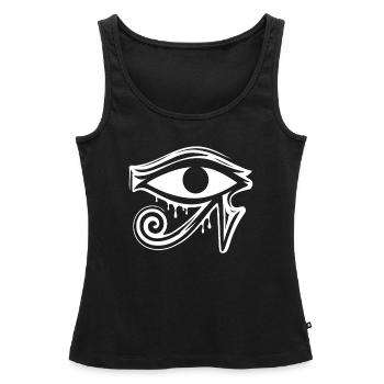 Symbole de l’œil d’Horus en Égypte - Débardeur bio Premium Femme - noir - Devant - AI Model Female 172 light (172cm)