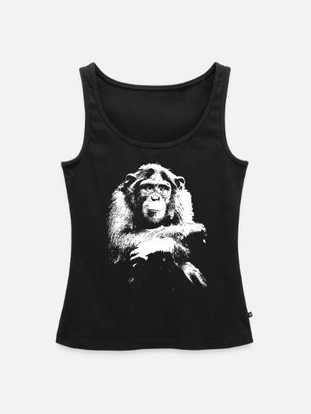 Schimpanse - Chimp - Chimpanzee - Frauen Premium Organic Tank Top - Schwarz