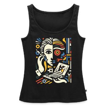 Cooles Techniker Kunst Geschenk - Frauen Premium Organic Tank Top - Schwarz - Vorne - AI Model Female 172 light (172cm)