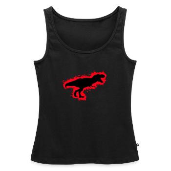 Silhouette Dino Red and Black Outline - Women’s Premium Organic Tank top - black - Front - AI Model Female 172 light (172cm)
