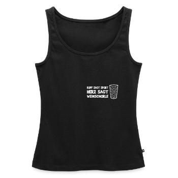 Dubbeglas Weinschorle Weinfest - Frauen Premium Organic Tank Top - Schwarz - Vorne - AI Model Female 172 light (172cm)