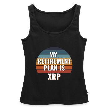 Mon plan de retraite est Ripple, XRP- Funny Crypto - Débardeur bio Premium Femme - noir - Devant - AI Model Female 172 light (172cm)