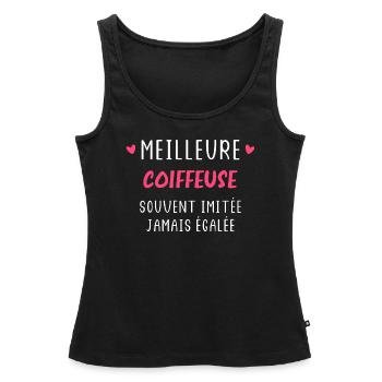 Meilleure Coiffeuse - Débardeur bio Premium Femme - noir - Devant - AI Model Female 172 light (172cm)