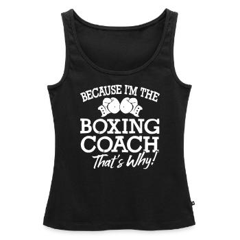 Boxing Coach - Débardeur bio Premium Femme - noir - Devant - AI Model Female 172 light (172cm)