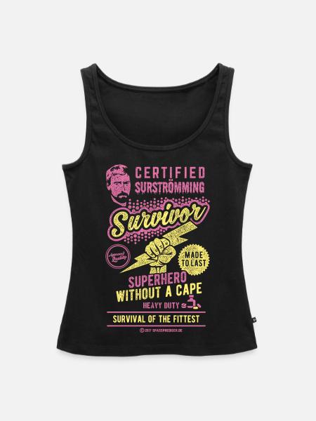 Surströmming T Shirt Design - Frauen Premium Organic Tank Top - Schwarz