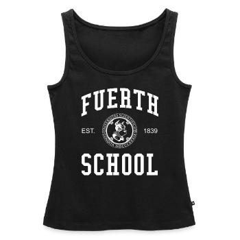 Fürth School University College University School - Débardeur bio Premium Femme - noir - Devant - AI Model Female 172 light (172cm)