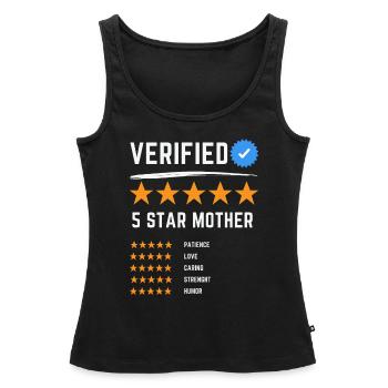 Verifizierte 5-Sterne-Mutter – Design bewerten - Frauen Premium Organic Tank Top - Schwarz - Vorne - AI Model Female 172 light (172cm)