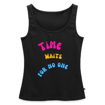 Time - Women’s Premium Organic Tank top - black - Front - AI Model Female 172 light (172cm)