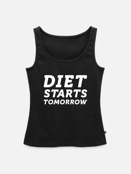 Diät beginnt morgen - Frauen Premium Organic Tank Top - Schwarz