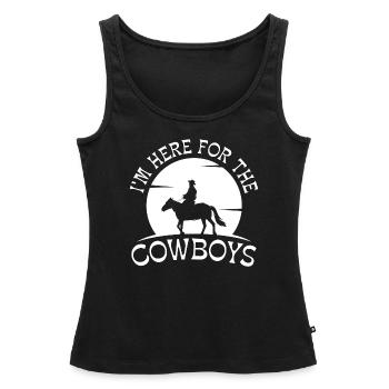 Je suis ici pour les Cowboys - Débardeur bio Premium Femme - noir - Devant - AI Model Female 172 light (172cm)