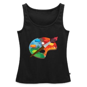 Künstlerfarbe Palette Kunsthandwerk Maler Geschenk - Frauen Premium Organic Tank Top - Schwarz - Vorne - AI Model Female 172 light (172cm)