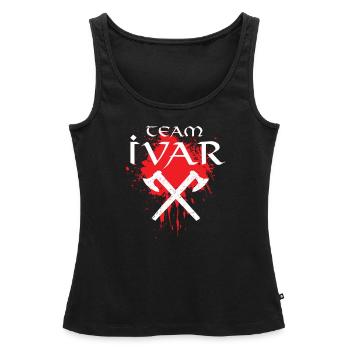 Team Ivar Vikings Série Viking Valhalla Ragnar - Débardeur bio Premium Femme - noir - Devant - AI Model Female 172 light (172cm)