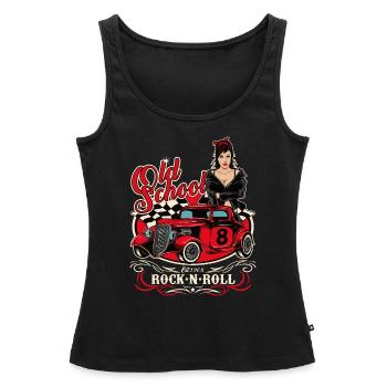 Rockabilly Pin Up Girl Années 60 Retro Vintage - Débardeur bio Premium Femme - noir - Devant - AI Model Female 172 light (172cm)