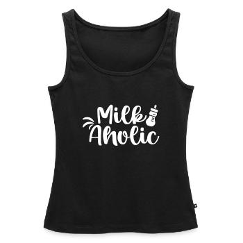 Bébé bébé hurlement lait Milkaholic enfants - Débardeur bio Premium Femme - noir - Devant - AI Model Female 172 light (172cm)