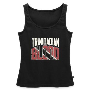 Trini Trinidad et Tobago drapeau musique Trini - Débardeur bio Premium Femme - noir - Devant - AI Model Female 172 light (172cm)