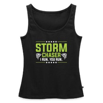 Storm Chaser Tornado Hunter Meteréologue Temps violent - Débardeur bio Premium Femme - noir - Devant - AI Model Female 172 light (172cm)