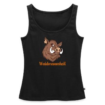 Waidmannsheil I Keiler Jagd Motiv - Frauen Premium Organic Tank Top - Schwarz - Vorne - AI Model Female 172 light (172cm)