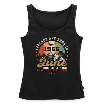June 1966 Anniversary Juni 1966 Juni - Women’s Premium Organic Tank top - black - Front - AI Model Female 172 light (172cm)