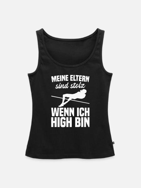 Hochsprung - Meine Eltern sind stolz - Frauen Premium Organic Tank Top - Schwarz