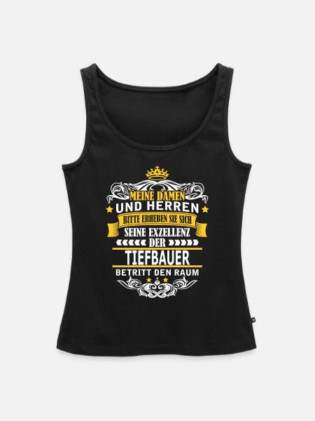 TIEFBAUER - Frauen Premium Organic Tank Top - Schwarz