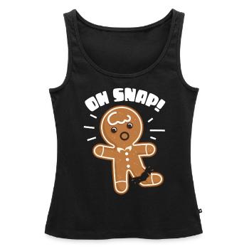 oh snap Design for a cartoon jokes fans - Women’s Premium Organic Tank top - black - Front - AI Model Female 172 light (172cm)