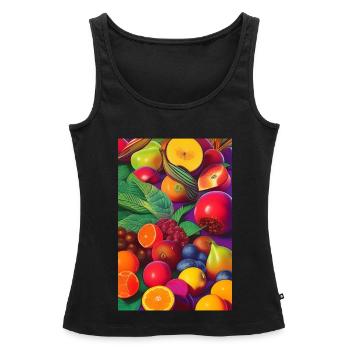 Früchte - Frauen Premium Organic Tank Top - Schwarz - Vorne - AI Model Female 172 light (172cm)
