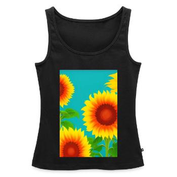 Tournesols - Débardeur bio Premium Femme - noir - Devant - AI Model Female 172 light (172cm)