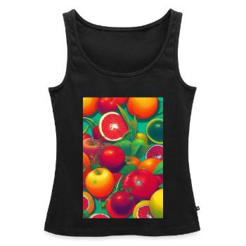 Früchte - Frauen Premium Organic Tank Top - Schwarz - Vorne - AI Model Female 172 light (172cm)