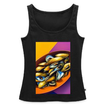 Mussels - Women’s Premium Organic Tank top - black - Front - AI Model Female 172 light (172cm)