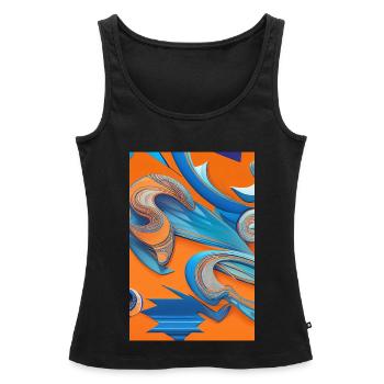 Art abstrait - Débardeur bio Premium Femme - noir - Devant - AI Model Female 172 light (172cm)
