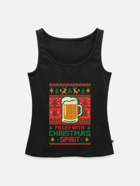 Bierkrug Weihnachtspullover - Frauen Premium Organic Tank Top - Schwarz