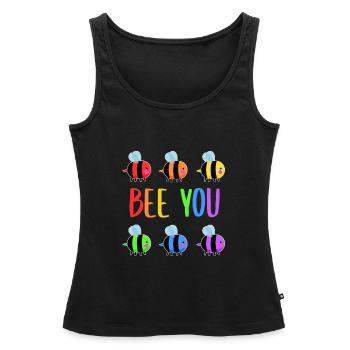 Gay Pride Homosexualité Gay Lesbienne Cadeau - Débardeur bio Premium Femme - noir - Devant - AI Model Female 172 light (172cm)