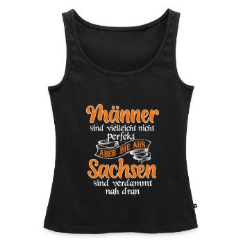 Sachsen Dresden Ostalgie Geschenk - Frauen Premium Organic Tank Top - Schwarz - Vorne - AI Model Female 172 light (172cm)