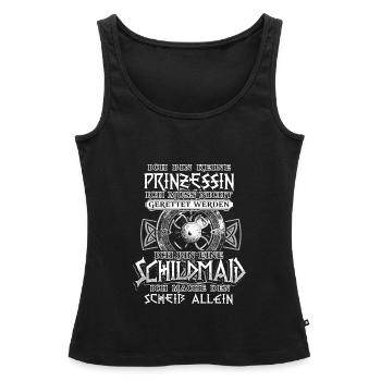 Schildmaid Germanen Wikinger Geschenk & Runen - Frauen Premium Organic Tank Top - Schwarz - Vorne - AI Model Female 172 light (172cm)
