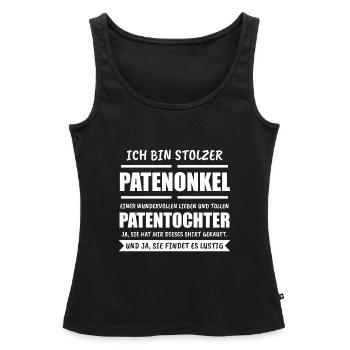 Patenonkel Onkel Pate Geschenk & Pate - Frauen Premium Organic Tank Top - Schwarz - Vorne - AI Model Female 172 light (172cm)