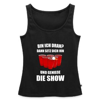 Beerpong Funny Beer Beerpong Geschenk - Frauen Premium Organic Tank Top - Schwarz - Vorne - AI Model Female 172 light (172cm)
