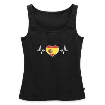 Spanische Flagge Heartbeat Spanien Spanische - Frauen Premium Organic Tank Top - Schwarz - Vorne - AI Model Female 172 light (172cm)