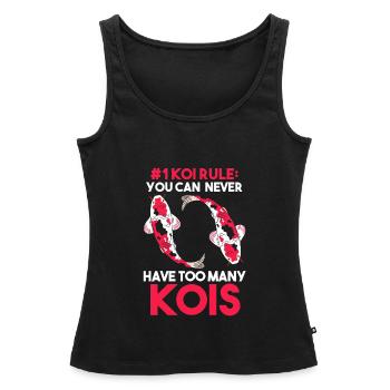 Kois Koi Koi poisson cadeau - Débardeur bio Premium Femme - noir - Devant - AI Model Female 172 light (172cm)
