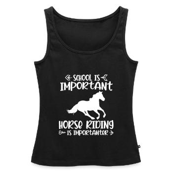 Riding & School Horses School Gift - Women’s Premium Organic Tank top - black - Front - AI Model Female 172 light (172cm)