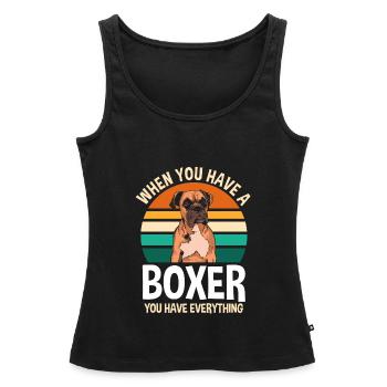 Boxer Boxer Cadeau - Débardeur bio Premium Femme - noir - Devant - AI Model Female 172 light (172cm)