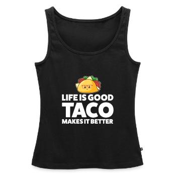 Tacos Taco Cadeau - Débardeur bio Premium Femme - noir - Devant - AI Model Female 172 light (172cm)
