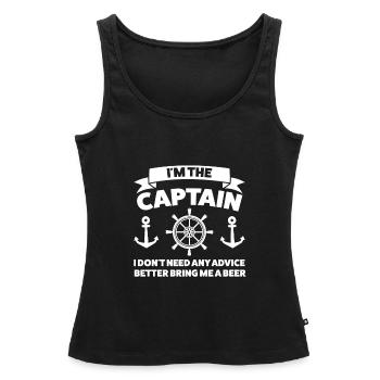 Bootskapitän Bootfahren Geschenk - Frauen Premium Organic Tank Top - Schwarz - Vorne - AI Model Female 172 light (172cm)