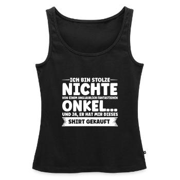 Nichte Nichten Onkel Geschenk - Frauen Premium Organic Tank Top - Schwarz - Vorne - AI Model Female 172 light (172cm)