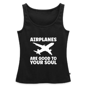 Flugzeug Flugzeug Geschenk - Frauen Premium Organic Tank Top - Schwarz - Vorne - AI Model Female 172 light (172cm)