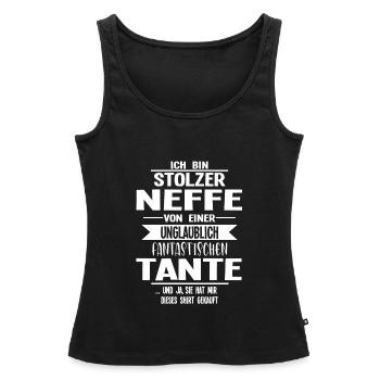 Neffe Tante Neffen Geschenk - Frauen Premium Organic Tank Top - Schwarz - Vorne - AI Model Female 172 light (172cm)