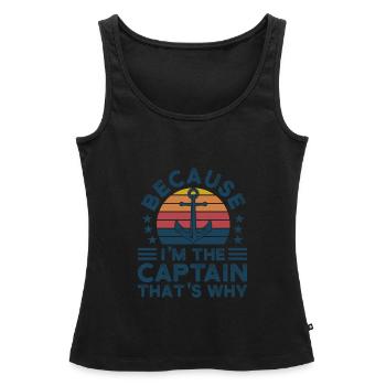 Kapitän Kapitäne Bootfahren Geschenk - Frauen Premium Organic Tank Top - Schwarz - Vorne - AI Model Female 172 light (172cm)