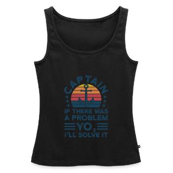 Kapitän Kapitäne Bootfahren Geschenk - Frauen Premium Organic Tank Top - Schwarz - Vorne - AI Model Female 172 light (172cm)