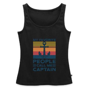 Kapitän Kapitäne Bootfahren Geschenk - Frauen Premium Organic Tank Top - Schwarz - Vorne - AI Model Female 172 light (172cm)